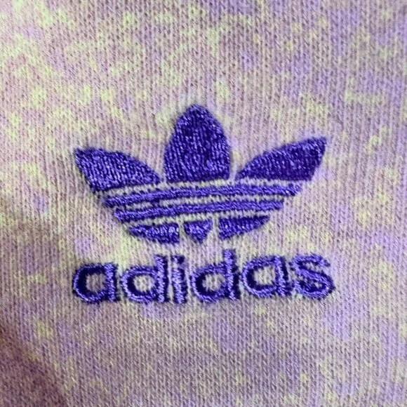 Adidas Originals Tie Dye Fleece Shorts Women’s Large Pink Yellow Trefoil HL6609 - Picture 7 of 9